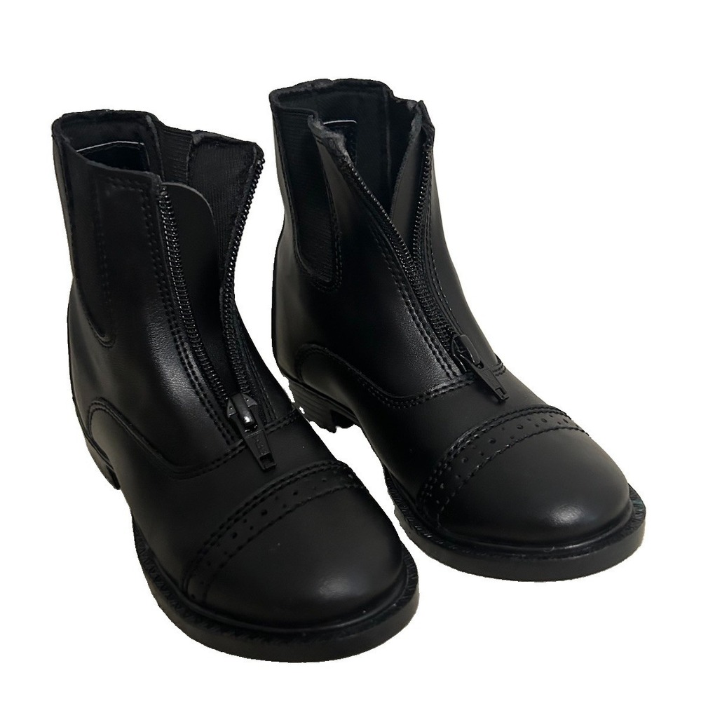 TuffRider Children's Starter Front Zip Paddock Boots, Black, 10 Riding Boots